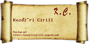 Kozári Cirill névjegykártya